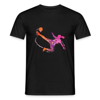 femelle football de - T-shirt homme - noir - Devant - AI Model Male 178 light (178cm)