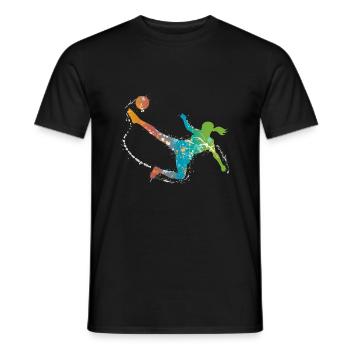femelle football de - T-shirt homme - noir - Devant - AI Model Male 178 light (178cm)