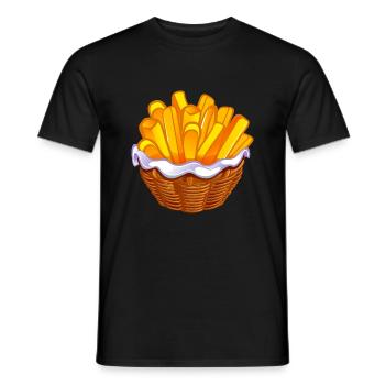 frites kawaii.png - T-shirt homme - noir - Devant - AI Model Male 178 light (178cm)