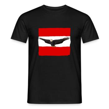 Eagle Austria Flag Gift National Holiday - Men's T-Shirt - black - Front - AI Model Male 178 light (178cm)