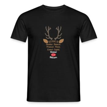 Noël Santa’s Reindeer Their Names Are - T-shirt homme - noir - Devant - AI Model Male 178 light (178cm)
