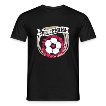 Spielermama football love heart - Men's T-Shirt - black - Front - AI Model Male 178 light (178cm)