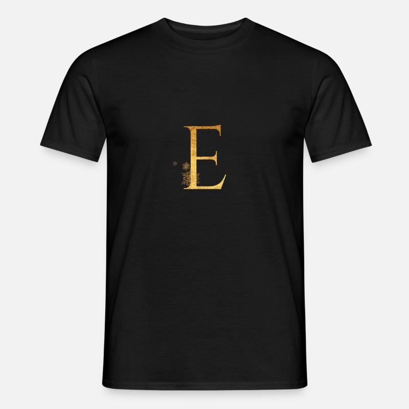 Lettre initiale E - T-shirt homme - noir