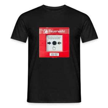 Feuerwehr Knopf - Männer T-Shirt - Schwarz - Vorne - AI Model Male 178 light (178cm)
