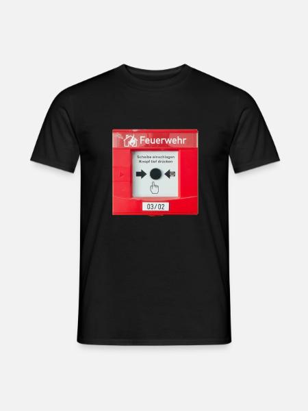 Feuerwehr Knopf - Männer T-Shirt - Schwarz