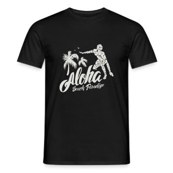 Strand Paradies - Männer T-Shirt - Schwarz - Vorne - AI Model Male 178 light (178cm)