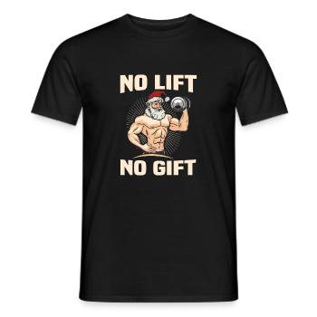 NO LIFT NO GIFT - T-shirt homme - noir - Devant - AI Model Male 178 light (178cm)