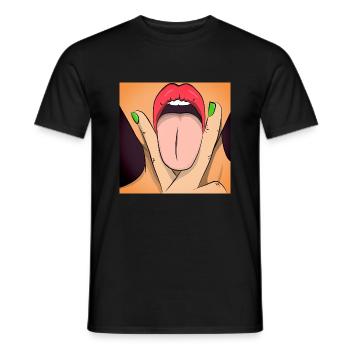 Wanna (get) lick (ed) - Men's T-Shirt - black - Front - AI Model Male 178 light (178cm)