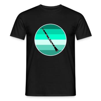 clarinet - Men's T-Shirt - black - Front - AI Model Male 178 light (178cm)