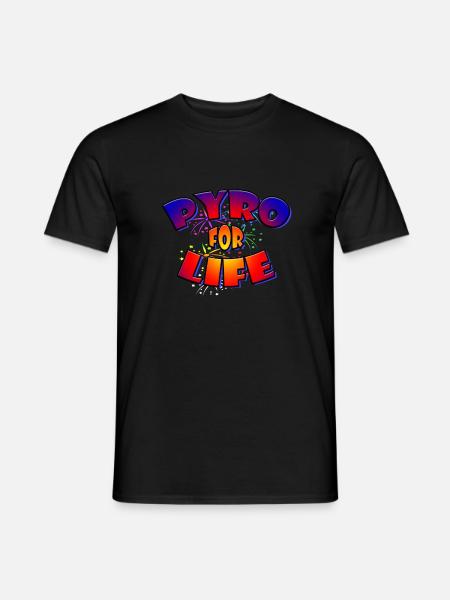 Feuerwerk Silvester Pyro for life - Männer T-Shirt - Schwarz