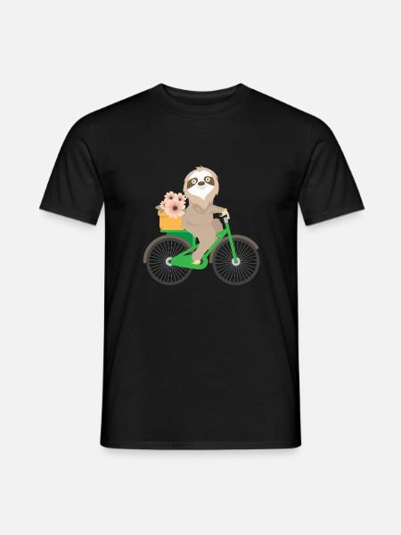 Doux paresseux sur le vélo - T-shirt homme - noir