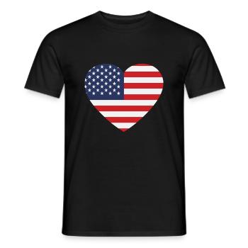 Drapeau USA Coeur Drapeau New York Coeur Cadeau - T-shirt homme - noir - Devant - AI Model Male 178 light (178cm)