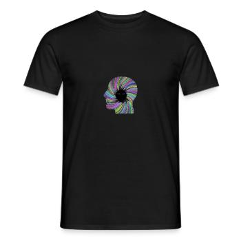Alien Head Psychedelic LSD Goa Psytrance Tekno - Männer T-Shirt - Schwarz - Vorne - AI Model Male 178 light (178cm)