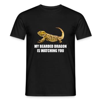 Mon dragon barbe vous regarde - T-shirt homme - noir - Devant - AI Model Male 178 light (178cm)