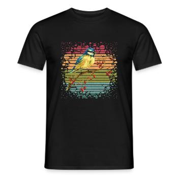 Bird titmouse - Men's T-Shirt - black - Front - AI Model Male 178 light (178cm)