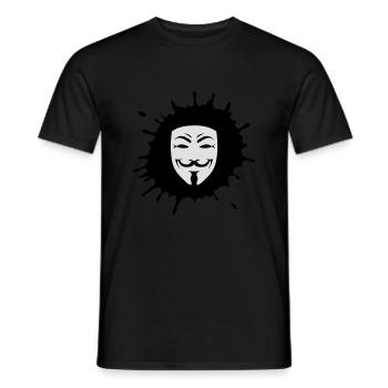 anonymous geek symbol of internet revolution nerd - Men's T-Shirt - black - Front - AI Model Male 178 light (178cm)