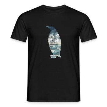 Doppelbelichtung Tiere Pinguin - Geschenkidee - Männer T-Shirt - Schwarz - Vorne - AI Model Male 178 light (178cm)