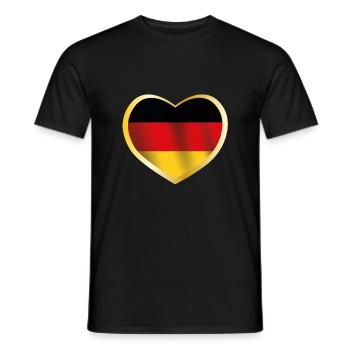 Coeur de l'Allemagne cadeau de drapeau allemand - T-shirt homme - noir - Devant - AI Model Male 178 light (178cm)