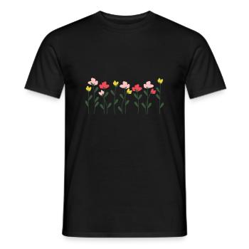 Nature design - flowers meadow - Men's T-Shirt - black - Front - AI Model Male 178 light (178cm)