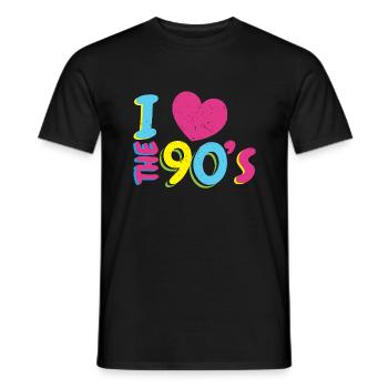 90's - Männer T-Shirt - Schwarz - Vorne - AI Model Male 178 light (178cm)