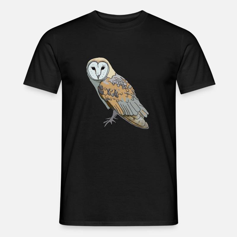 Eule - Schleiereule - Männer T-Shirt - Schwarz