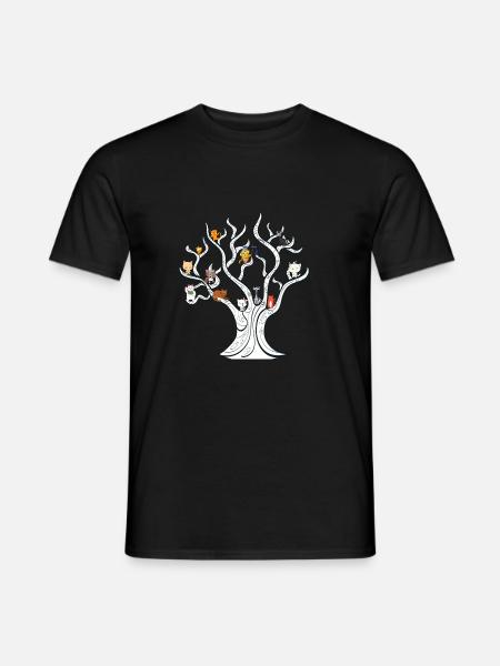 Tree with cats - cat tree - Men's T-Shirt - black