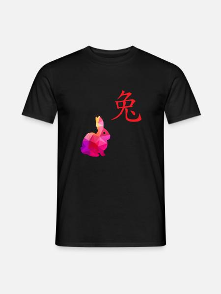 Chinesisches Sternzeichen Hase - Geschenkidee - Männer T-Shirt - Schwarz