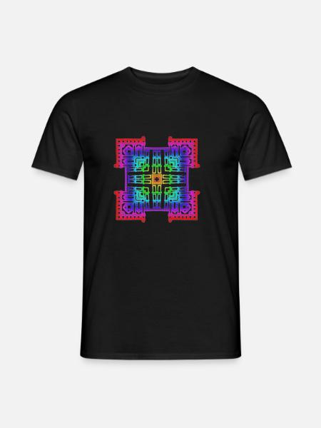 regenbogen geomertische figur - Männer T-Shirt - Schwarz