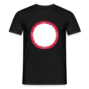 cracks round circle ring round stripe line beam u - Men's T-Shirt - black - Front - AI Model Male 178 light (178cm)