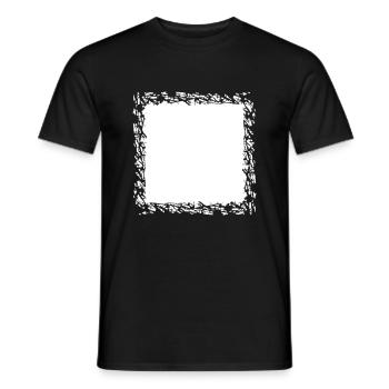 splinter broken border frame scratch cracks - Men's T-Shirt - black - Front - AI Model Male 178 light (178cm)