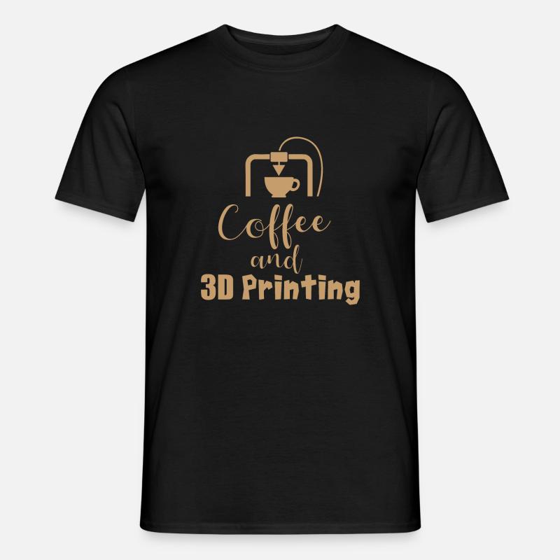 Coffe and 3D Printing - Geschenkidee - Männer T-Shirt - Schwarz