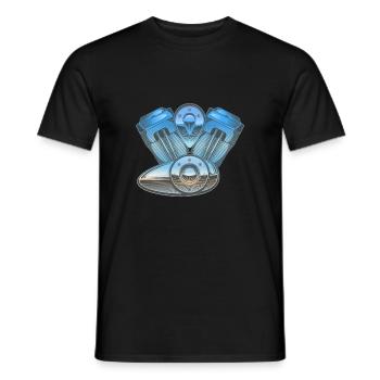 Moteur - bloc moteur - T-shirt homme - noir - Devant - AI Model Male 178 light (178cm)