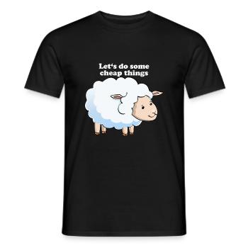 Mouton sait - T-shirt homme - noir - Devant - AI Model Male 178 light (178cm)