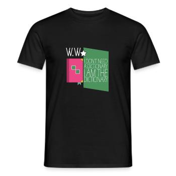 Woerterbuch Lexikon Geschenkidee - Men's T-Shirt - black - Front - AI Model Male 178 light (178cm)