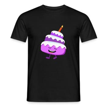 Gâteau d'anniversaire - T-shirt homme - noir - Devant - AI Model Male 178 light (178cm)