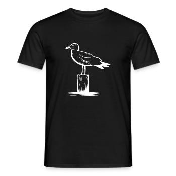 Mouette Mouette cadeau hanséatique de la côte nord de l'Allemagne - T-shirt homme - noir - Devant - AI Model Male 178 light (178cm)