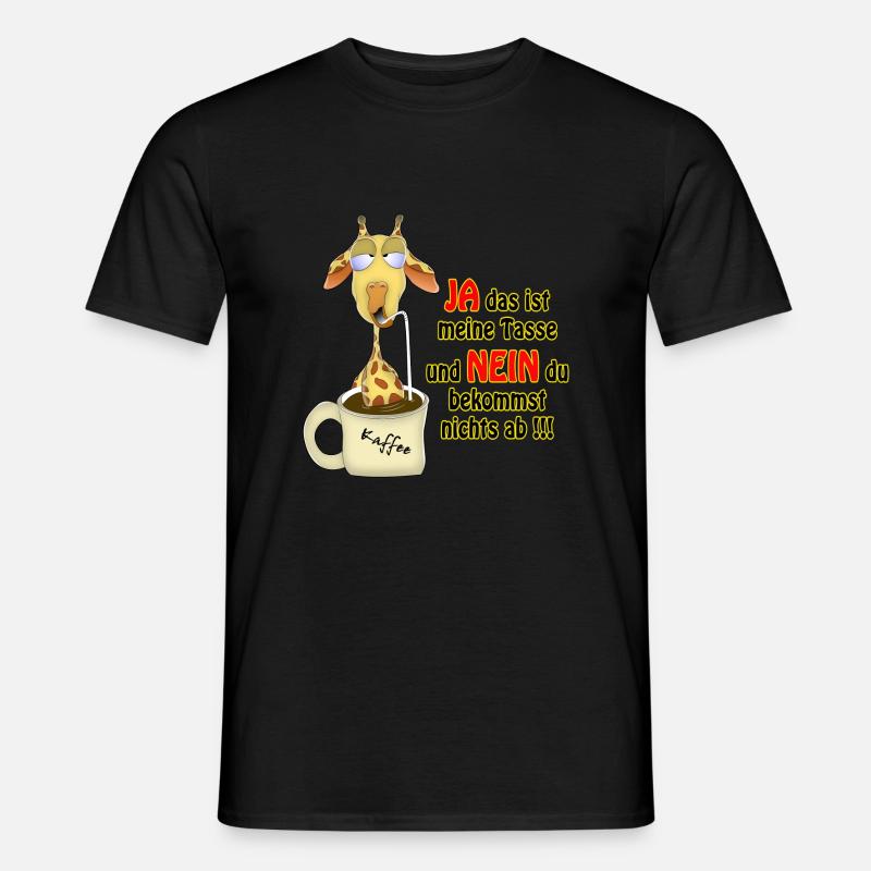 Giraffe im Kaffee - Männer T-Shirt - Schwarz
