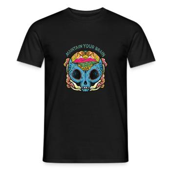 Magic Mushroom mushrooms trip gift - Men's T-Shirt - black - Front - AI Model Male 178 light (178cm)