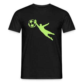 Torwart Fußball-Ball - Männer T-Shirt - Schwarz - Vorne - AI Model Male 178 light (178cm)