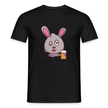 Lapin buveur - T-shirt homme - noir - Devant - AI Model Male 178 light (178cm)