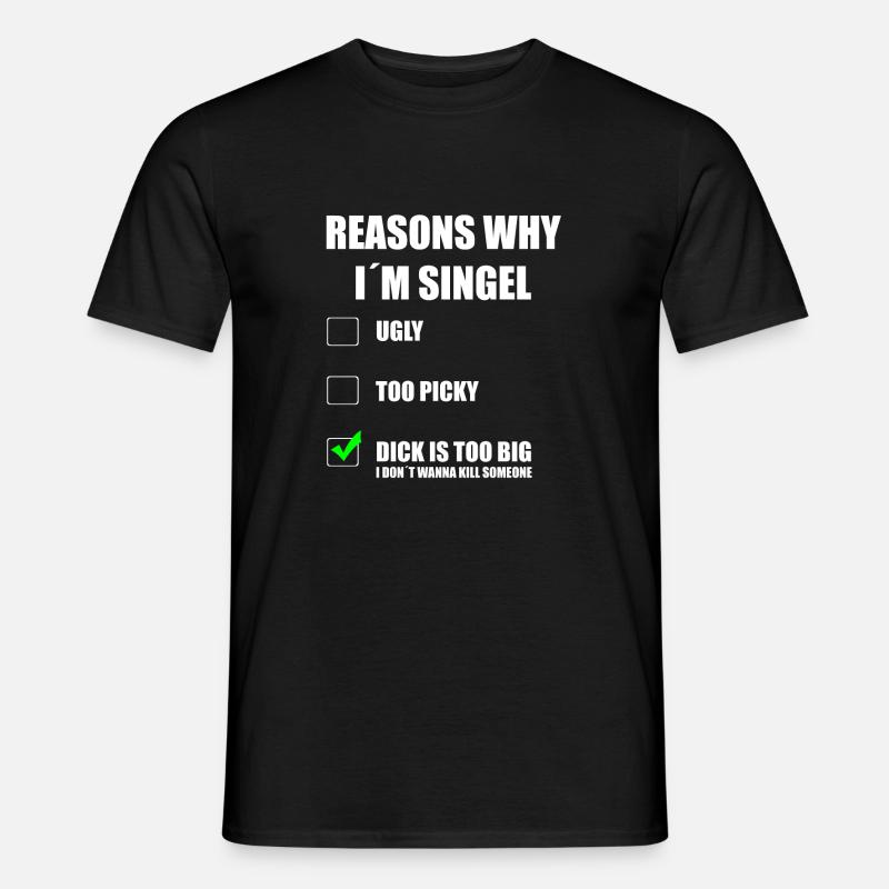 ich bin Singel - Männer T-Shirt - Schwarz