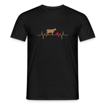 T-shirt drôle d'amour de battement de coeur d'animal - T-shirt homme - noir - Devant - AI Model Male 178 light (178cm)