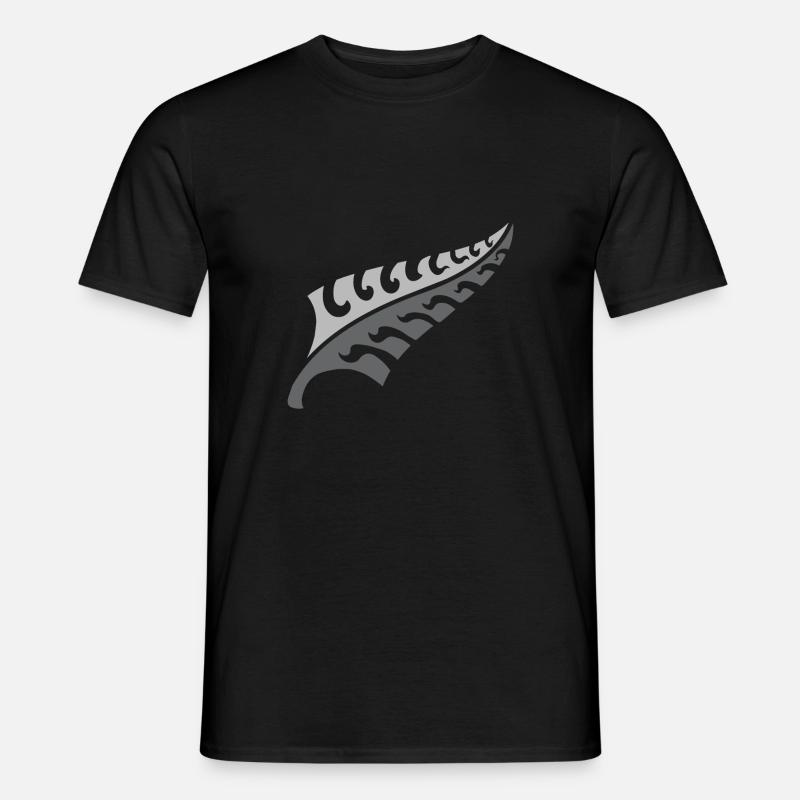 Jagged Neuer Silberfarn NEUSEELAND - Männer T-Shirt - Schwarz