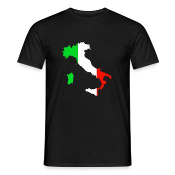 Flag of Italy and Map of Italy - Men's T-Shirt - black - Front - AI Model Male 178 light (178cm)