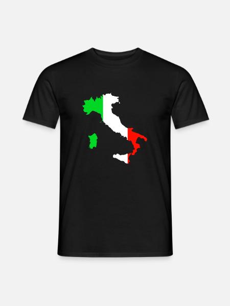 Flag of Italy and Map of Italy - Men's T-Shirt - black
