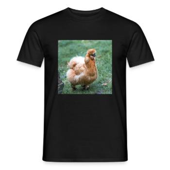 Dwarf-silky Chicken (Zwerg-Seidenhuhn) - Männer T-Shirt - Schwarz - Vorne - AI Model Male 178 light (178cm)