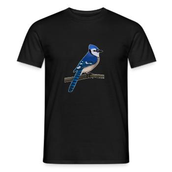 jz.birds Blue Jay Vogel Design - T-shirt homme - noir - Devant - AI Model Male 178 light (178cm)
