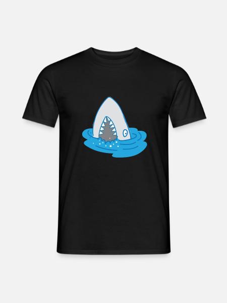 shark with open mouth - Men's T-Shirt - black