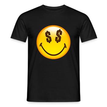 Smiley Dollar Signs - T-shirt homme - noir - Devant - AI Model Male 178 light (178cm)
