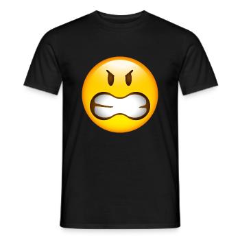 Smiley Glossy Anger - Men's T-Shirt - black - Front - AI Model Male 178 light (178cm)